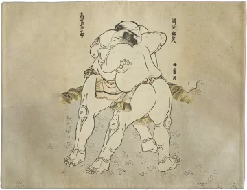 Podkładka na stół Zapaśnicy sumo Uzugafuchi Kandayu i Takasaki Ichijuro Katsushika Hokusai