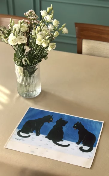 Podkładka na stół Czarne koty na śniegu Louis Wain