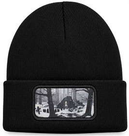 Czapka zimowa Cmentarz w śniegu Caspar David Friedrich – czarna