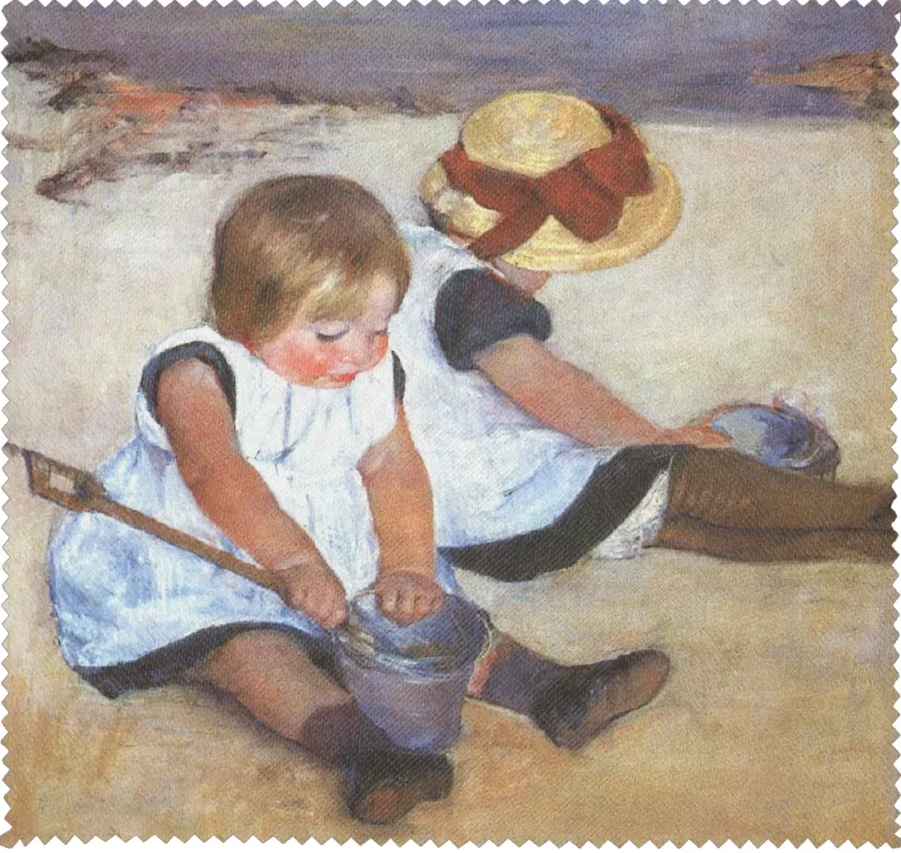 Ściereczka do okularów Dziewczynki bawiące się na plaży Mary Cassatt