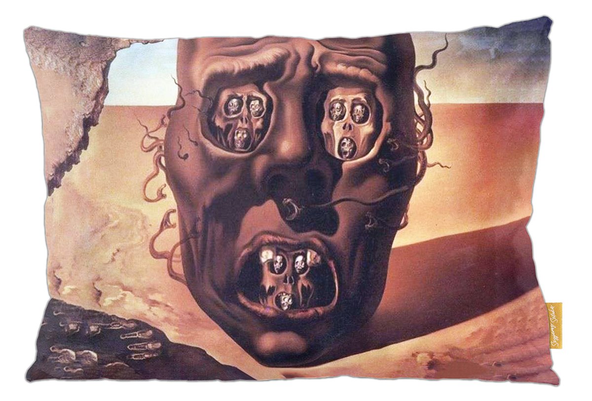Poduszka dekoracyjna na prezent z obrazem Oblicze wojny Salvador Dali Szyjemy Sztukę