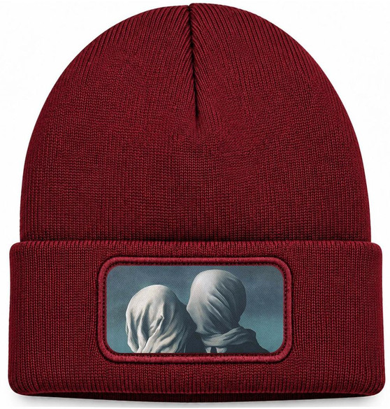Czapka zimowa Kochankowie René Magritte – bordowa