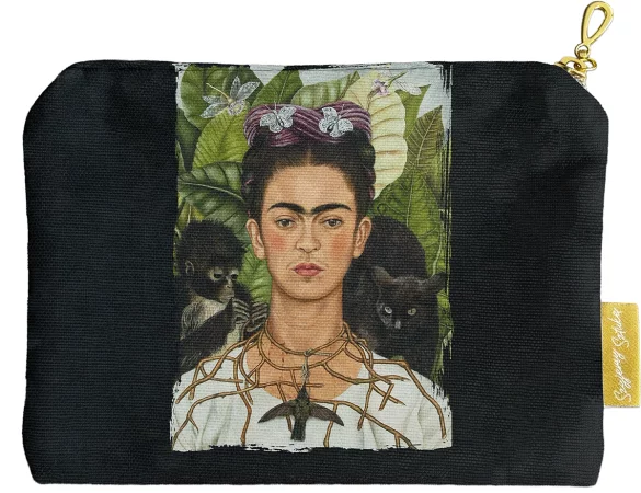 Kosmetyczka mini Autoportret z cierniowym naszyjnikiem i kolibrem Frida Kahlo