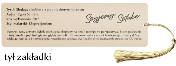 Zakładka do książki Siedząca kobieta z podniesionym kolanem Egon Schiele