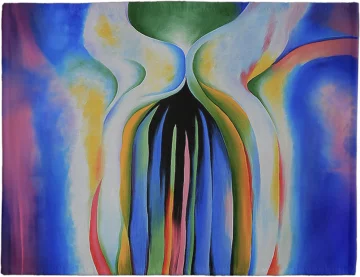 Podkładka na stół Szare linie z czarnym, niebieskim i żółtym Georgia O’Keeffe