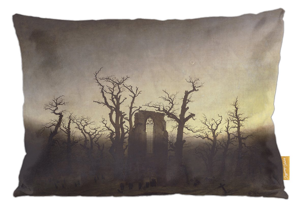 Poduszka dekoracyjna na prezent z obrazem Opactwo w dębowym lesie Caspar David Friedrich Szyjemy Sztukę