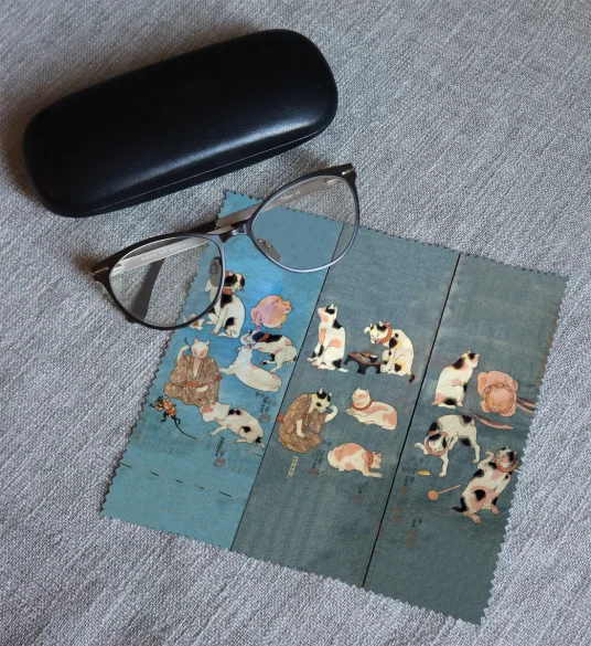 Ściereczka do okularów Przysłowia Ilustrowane przez Koty Utagawa Kuniyoshi