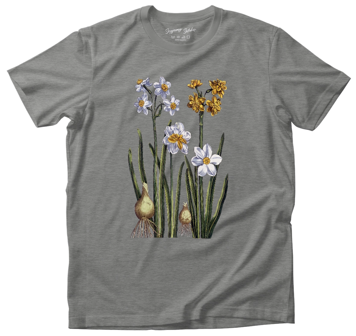 Koszulka Narcyz Maria Sibylla Merian– koszulka z nadrukiem obrazu, t-shirt ze sztuką