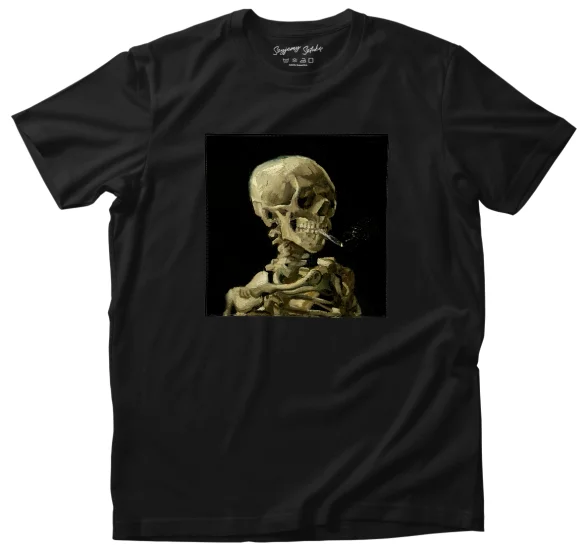 Koszulka z naszywką Czaszka z palącym się papierosem Vincent Van Gogh