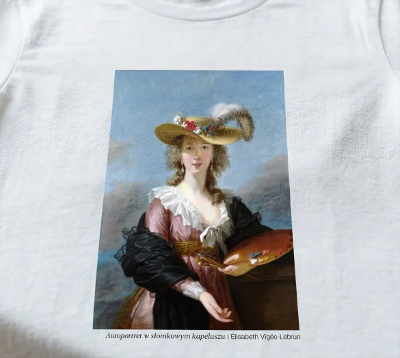 Koszulka z nadrukiem Autoportret w słomkowym kapeluszu Élisabeth Vigée-Lebrun