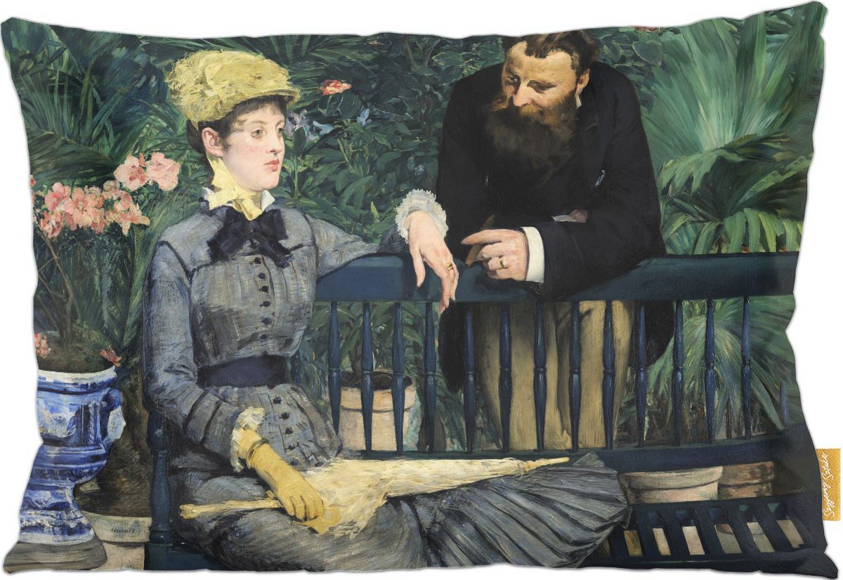 Poduszka dekoracyjna na prezent z obrazem W oranżerii Édouard Manet Szyjemy Sztukę