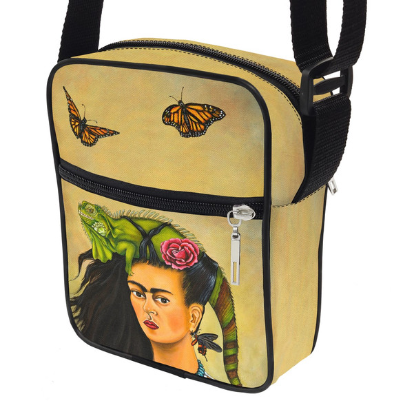 Torba Listonoszka Frida z legwanem – portret inspirowany Fridą Kahlo