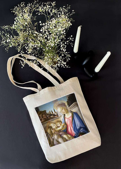 Torba z naszywką Madonna, dziecko i 2 anioły Sandro Botticelli