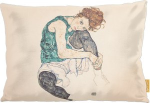 Poduszka Siedząca kobieta z podniesionym kolanem Egon Schiele