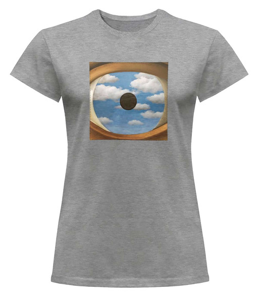 Bluzka damska z naszywką Fałszywe Lustro René Magritte