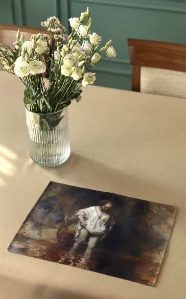 Podkładka na stół Hendrickje kąpiąca się w rzece Rembrandt