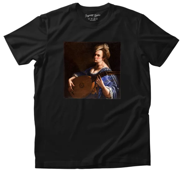 Koszulka z naszywką Autoportret jako lutnistka Artemisia Gentileschi