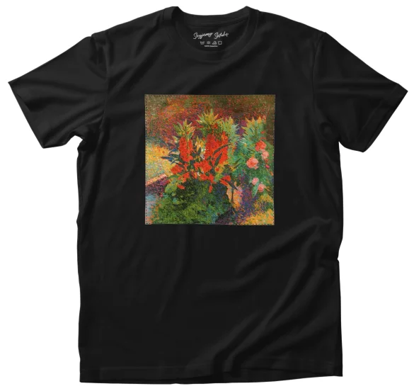 Koszulka z naszywką Frühlingsblumen im Garten (Wiosenne kwiaty w ogrodzie) Curt Herrmann