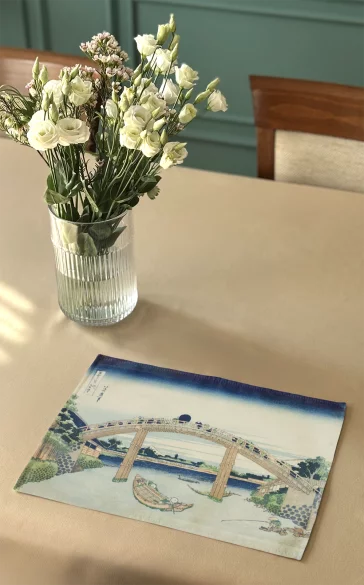 Podkładka na stół Pod mostem Mannen w Fukagawa Katsushika Hokusai