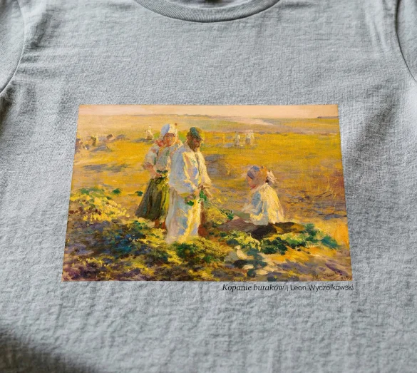 Koszulka z nadrukiem Kopanie buraków Leon Wyczółkowski