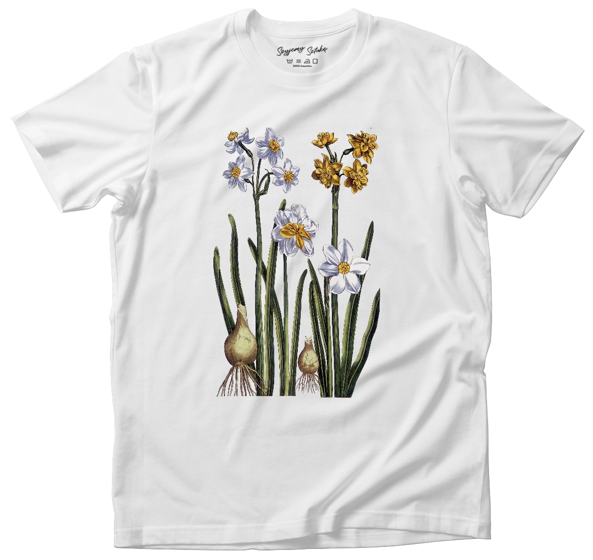 Koszulka Narcyz Maria Sibylla Merian– koszulka z nadrukiem obrazu, t-shirt ze sztuką