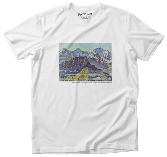 Koszulka z nadrukiem Eiger, Mönch und Jungfrau in der Morgensonne Ferdinand Hodler