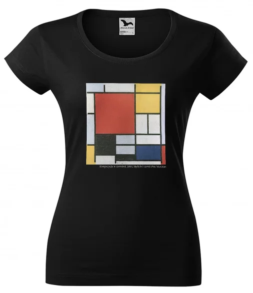 Bluzka damska Kompozycja w czerwieni, żółci, błękicie i czerni Piet Mondrian