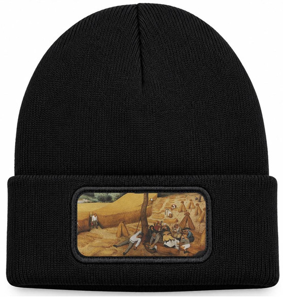 Czapka zimowa Żniwa Pieter Bruegel starszy – czarna