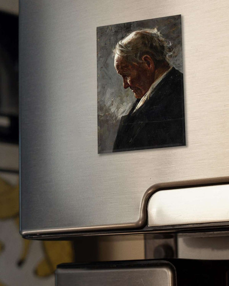 Magnes Profil siwego staruszka Józef Mehoffer