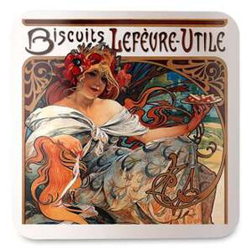Podkładka pod kubek Biscuits Lefevre Utile Alfons Mucha