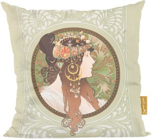 Poduszka Bizantyjskie głowy: brunetka Alfons Mucha