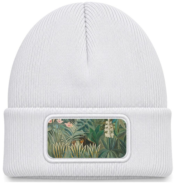 Czapka zimowa The Equatorial Jungle Henri Rousseau – biała