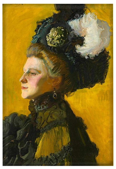 Magnes Portret żony artysty Jadwigi na żółtym tle Józef Mehoffer