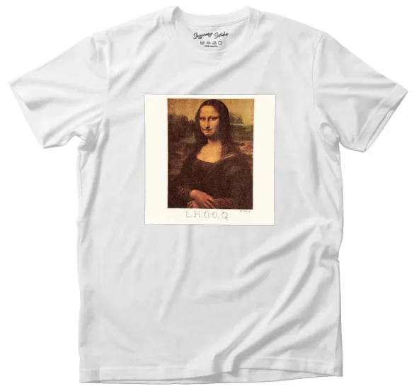 Koszulka z naszywką L.H.O.O.Q. Marcel Duchamp