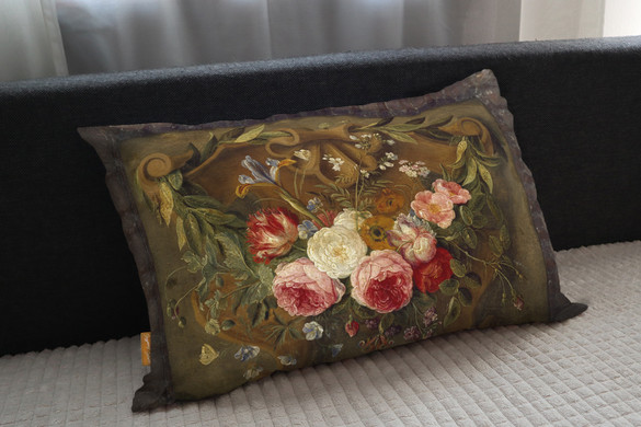 Poduszka Dekoracyjna martwa natura Z girlandą kwiatów Jan van Kessel (starszy)