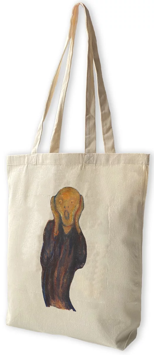 Torba bawełniana Krzyk Edvard Munch, Biała