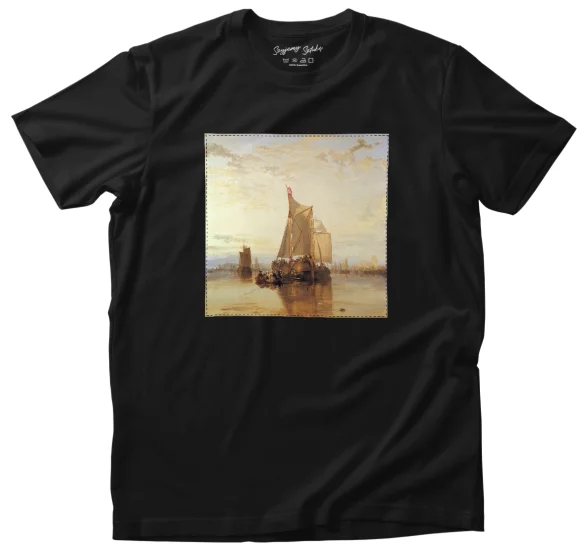 Koszulka z naszywką Statek pasażerski Dort z Rotterdamu bez wiatru William Turner