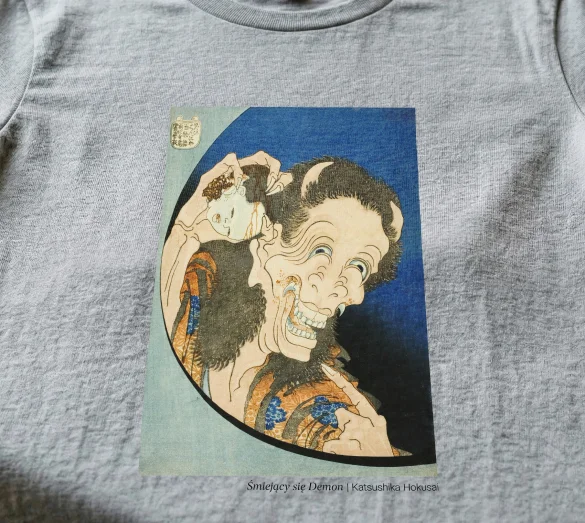 Koszulka z nadrukiem Śmiejący się Demon Katsushika Hokusai