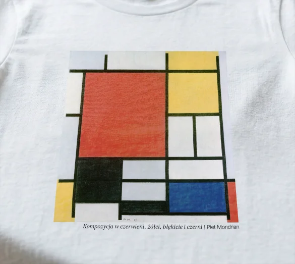 Koszulka z nadrukiem Kompozycja w czerwieni, żółci, błękicie i czerni Piet Mondrian