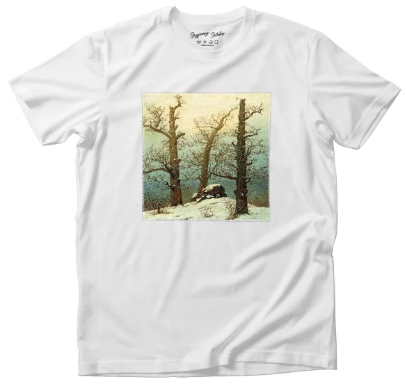 Koszulka z naszywką Dolmen w śniegu Caspar David Friedrich
