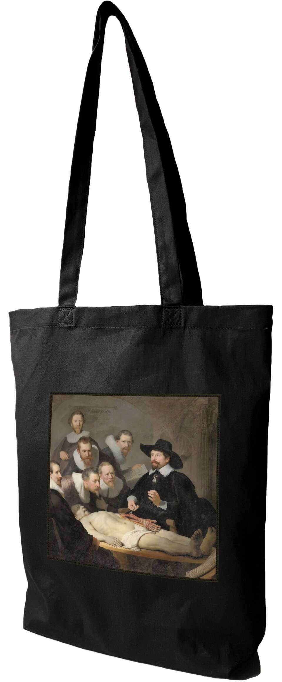 Torba z naszywką Lekcja anatomii doktora Tulpa Rembrandt, Czarna