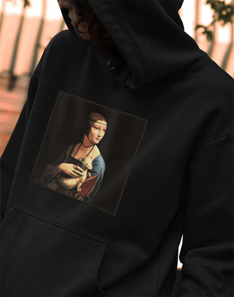 Bluza z naszywką Dama z gronostajem Leonardo da Vinci