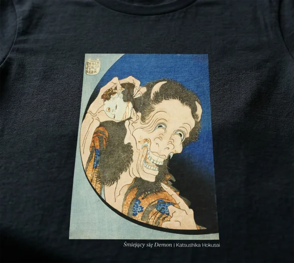 Koszulka z nadrukiem Śmiejący się Demon Katsushika Hokusai