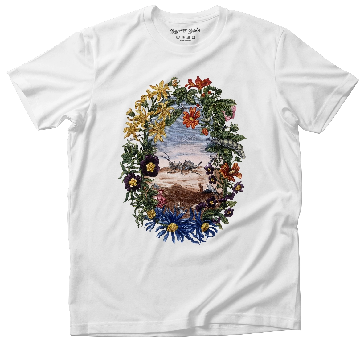 Koszulka Fourmi Maria Sibylla Merian– koszulka z nadrukiem obrazu, t-shirt ze sztuką