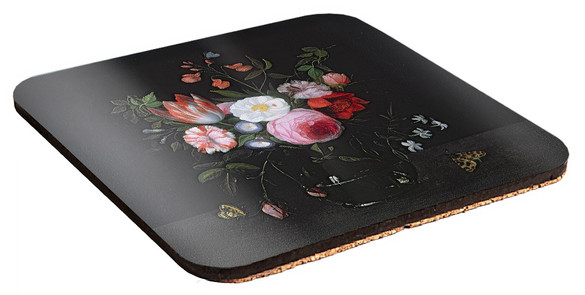 Podkładka pod kubek Wiosenne kwiaty w szklanym wazonie Jan van Kessel (starszy) 