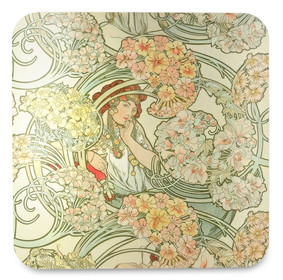 Podkładka pod kubek Langage des fleurs (Język kwiatów) Alfons Mucha
