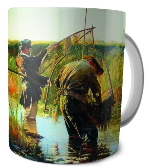Kubek Rybacy brodzący w wodzie Leon Wyczółkowski