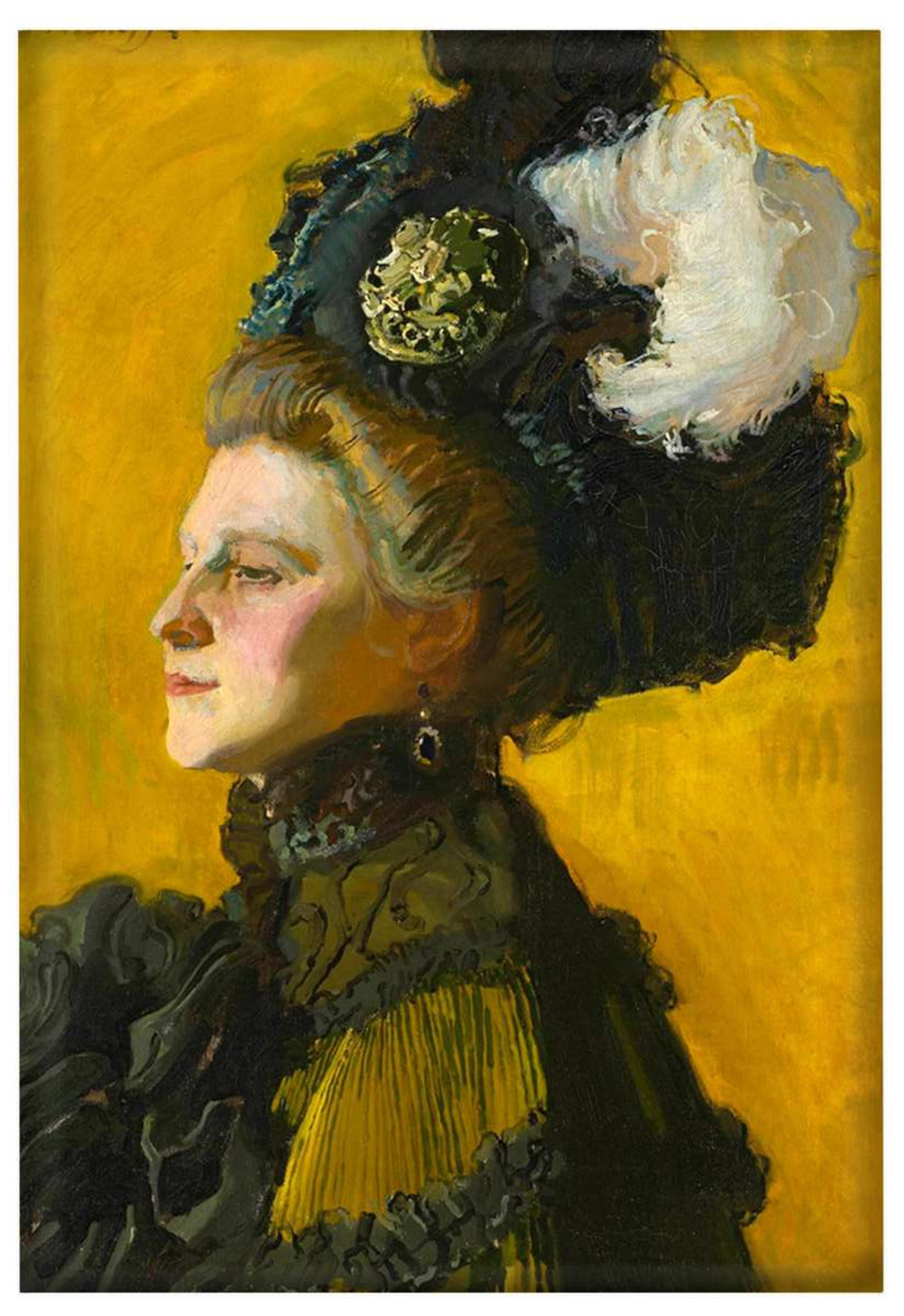 Magnes Portret żony artysty Jadwigi na żółtym tle Józef Mehoffer
