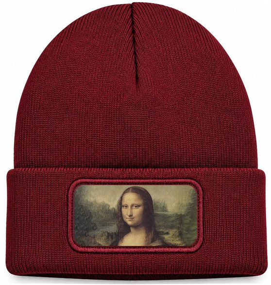 Czapka zimowa Mona Lisa Leonardo da Vinci – bordowa