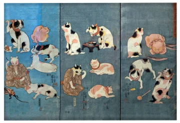 Magnes Przysłowia Ilustrowane przez Koty Utagawa Kuniyoshi